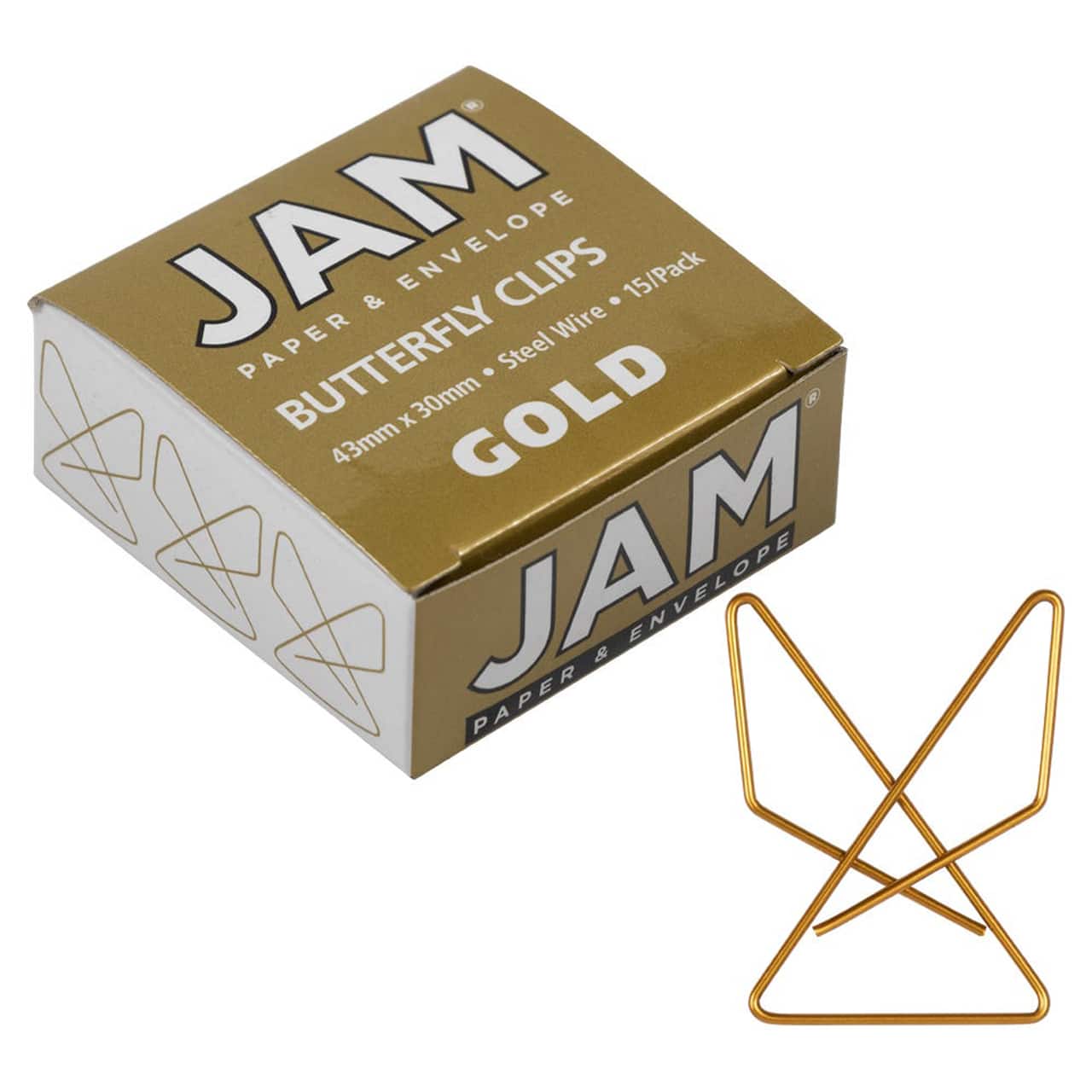 JAM Paper 1.5" Butterfly Clip Paper Clips, 15ct.